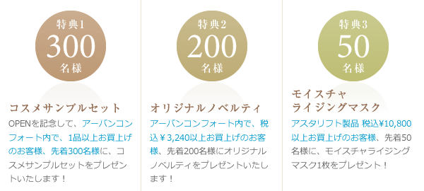 コスメサンプルセット／オリジナルノベルティ／モイスチャライジングマスク プレゼント！